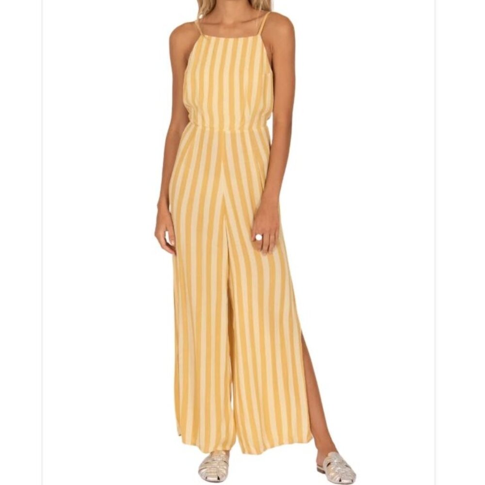 **NWT**Amuse Society Yellow Striped Jumpsuit, Small